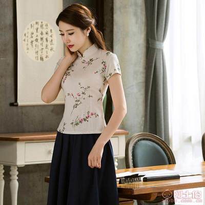 【鴻韻夢(mèng)廠(chǎng)家批發(fā)亞麻棉麻改良短款旗袍上衣套裝文藝復(fù)古日常大擺裙】臨海市泉潮鑫達(dá)工藝服裝廠(chǎng) - 產(chǎn)品庫(kù)